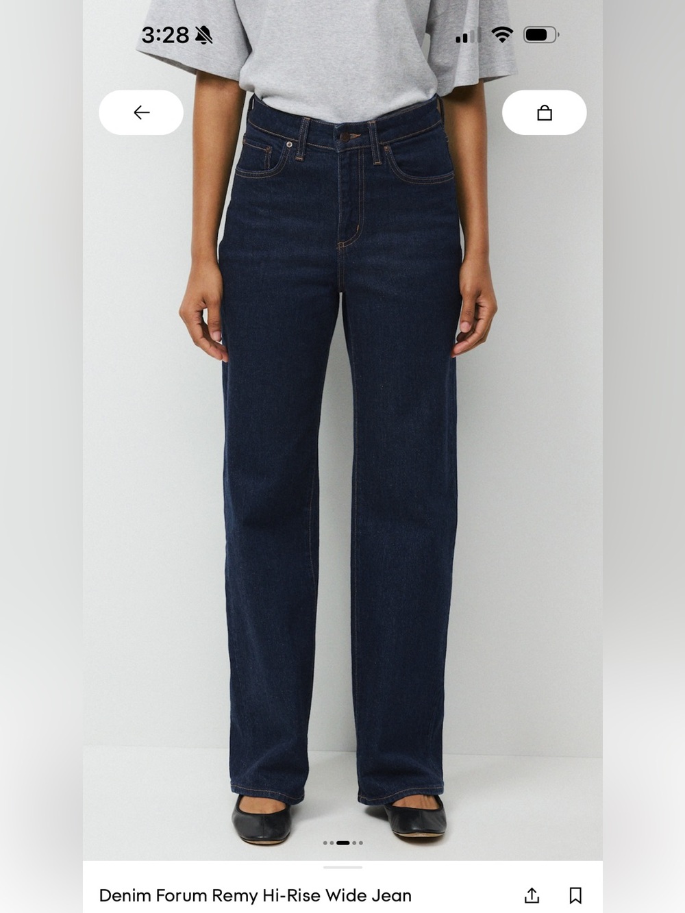Aritzia Denim Forum Remy Hi-Rise Wide Leg Jeans - Dark Indigo